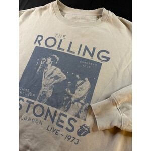 American Eagle Rolling Stones European Tour 1973 Graphic Sweatshirt Tan Medium